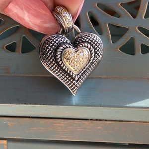 New Sterling, 18kt & Diamond Heart Pendant!